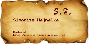 Simonits Hajnalka névjegykártya